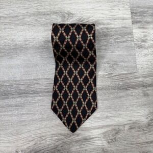 Barbara Blank New York Silk Handmade Necktie Men's Black Diamond‎ Pattern
